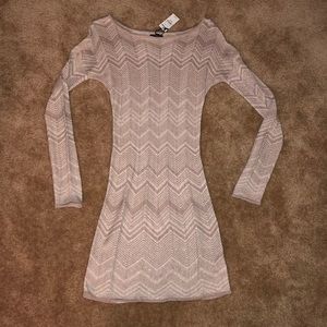 tan/brown long sleeve sweater dress